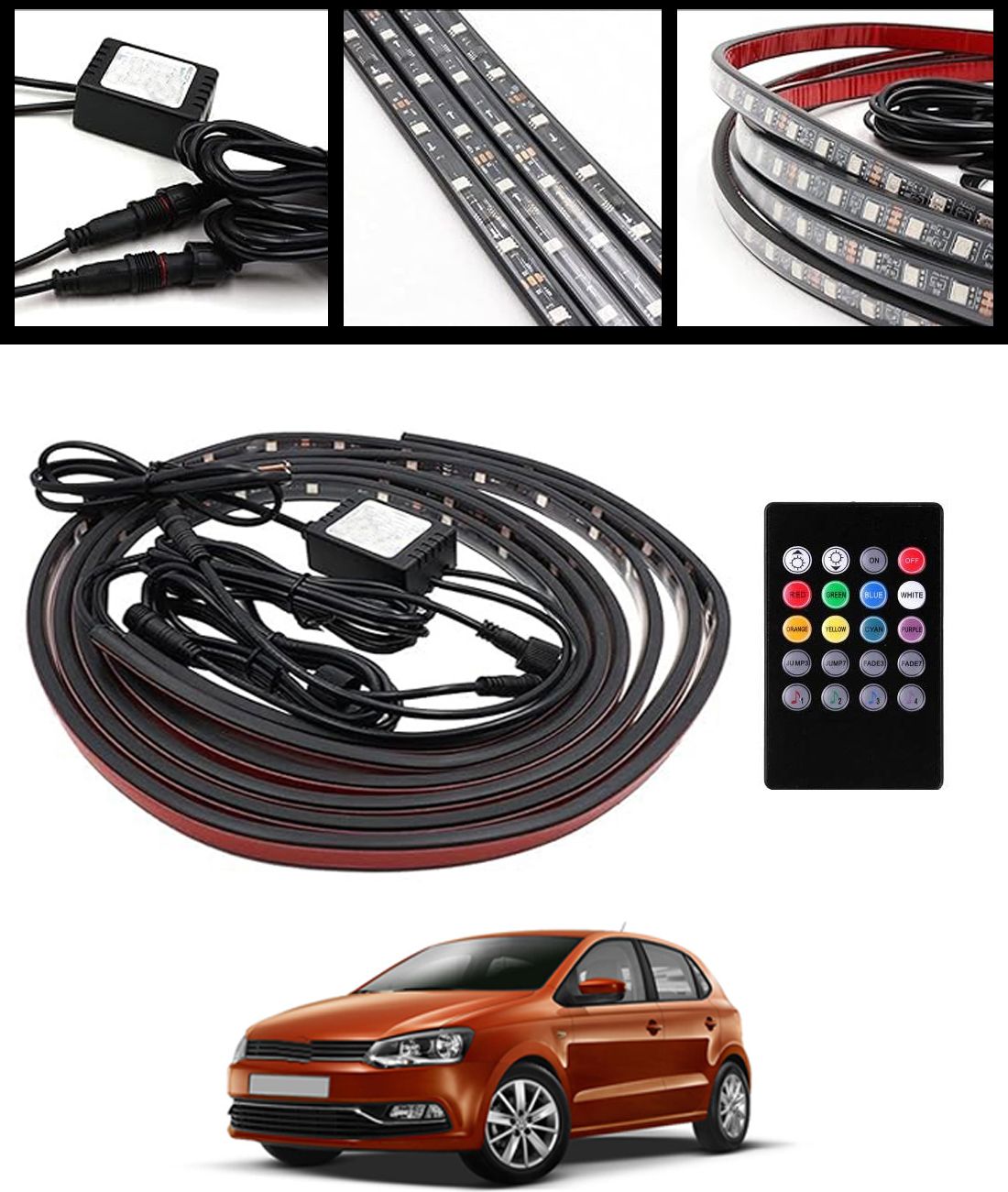 Multiple Lighting Modes Vibrant LED Waterproof Design Chassi Light For Car 206 Car Fancy Lights-image-19