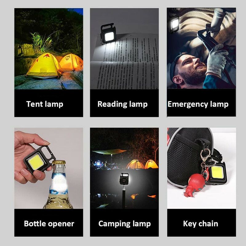 Small LED Flashlight COB Rechargeable Keychain Q131 1 hrs Lantern Emergency Light-image-32