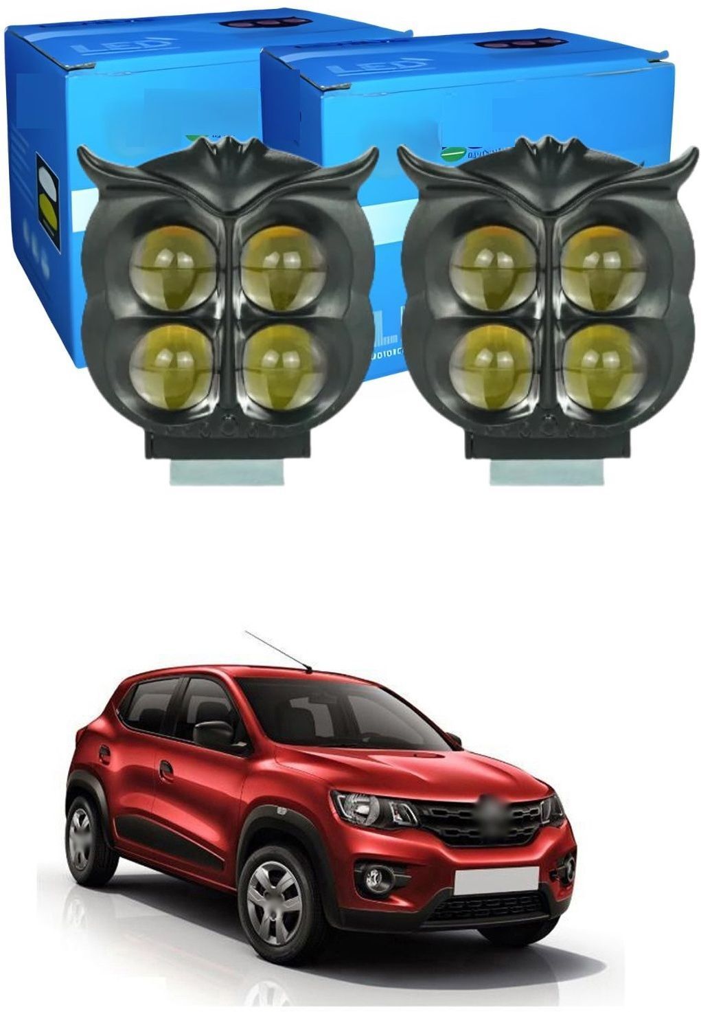 Universal for car and bike LED 40w Owl Fog Light Yellow/White and Red Eye SG101 Car Fancy Lights-image-22
