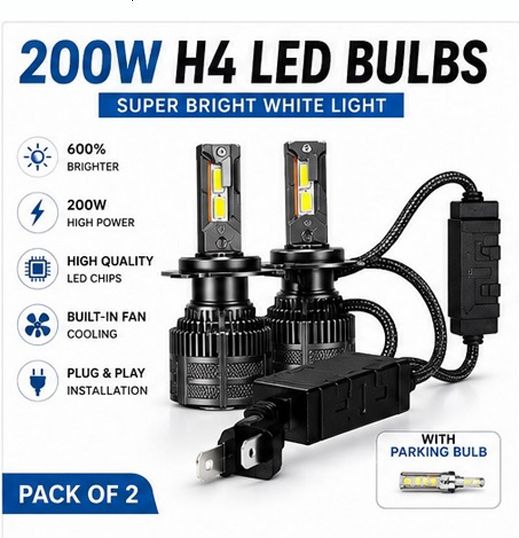 H4 LED Headlight Bulb Crystal White Super Bright Pack of 2 X245 Car Fancy Lights-image-49