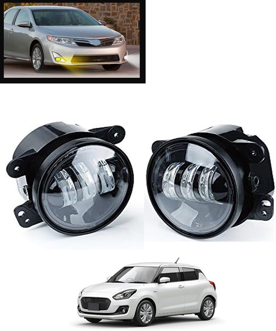 Stylish High Brightness Dual-Color 2pcs Coco LED Fog Light For Car-258 Car Fancy Lights-image-34