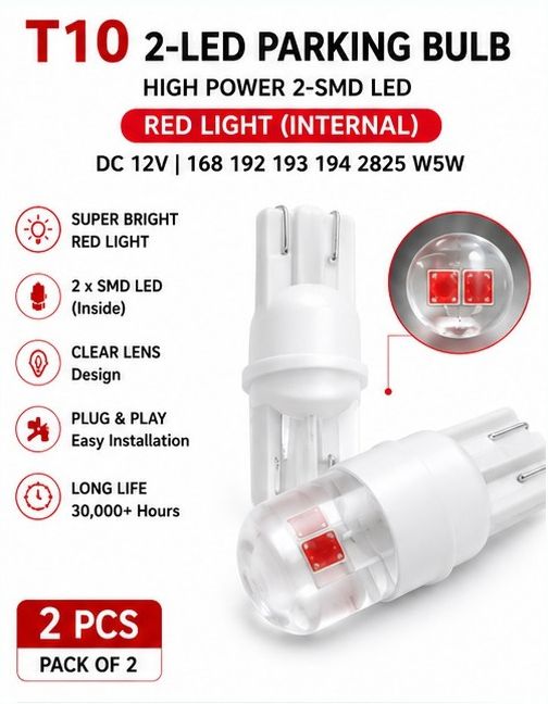 xzrtz T10 W5W 2SMD 5630 Ceramic LED Bulb Red 12V Instrument Pack 2X343 Car Fancy Lights-picture-11