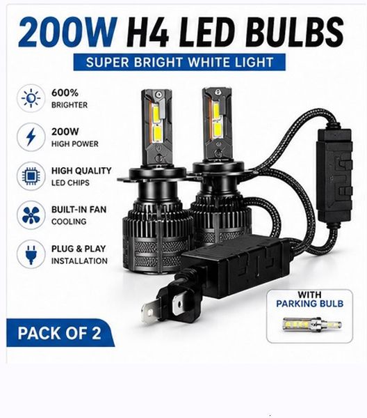 H4 LED Headlight Bulb Crystal White Super Bright Pack of 2 X449 Car Fancy Lights-image-47