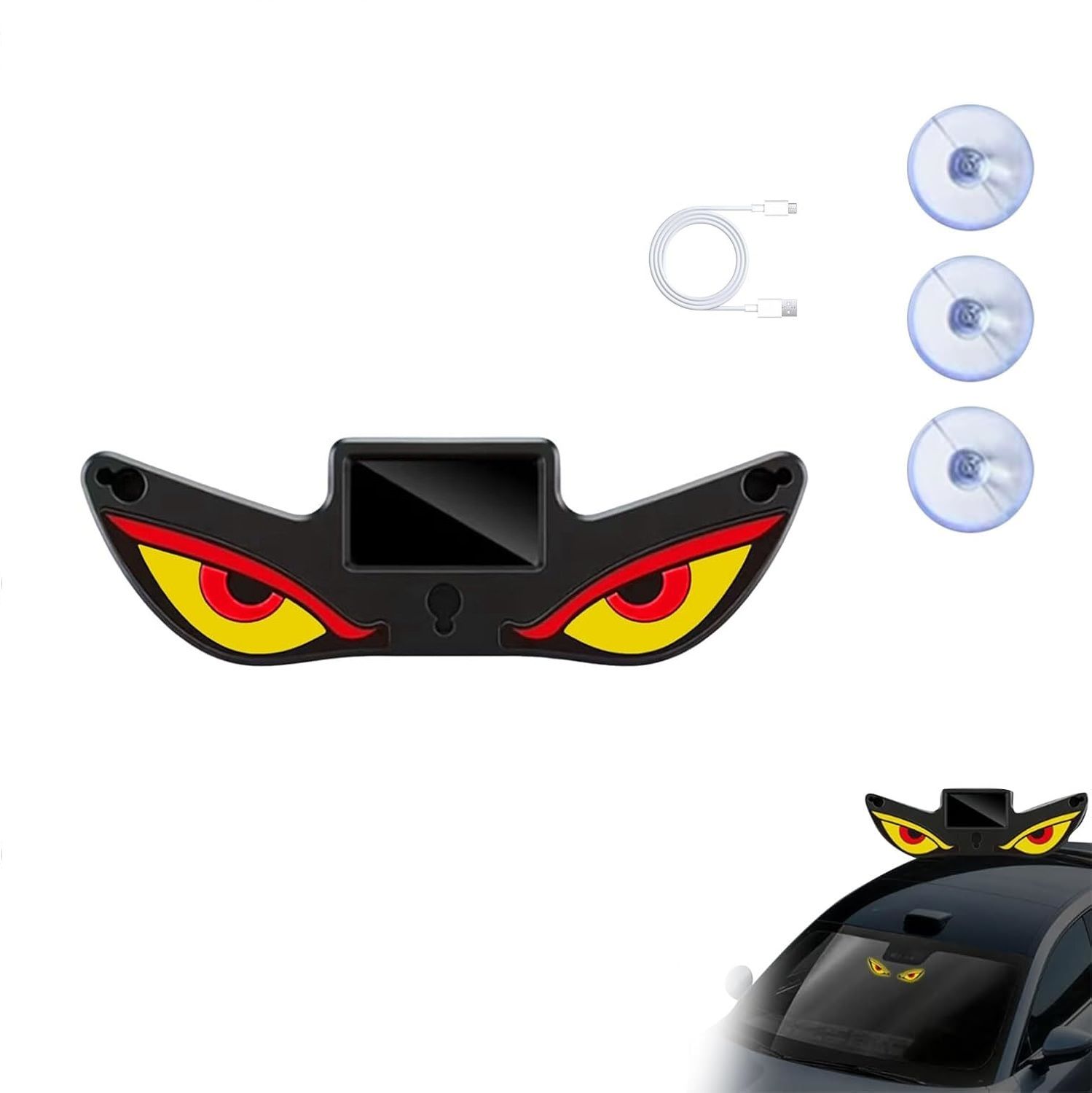 Solar Powered Devils Eyes LED Car Light, Devil Eyes Lights Dynamic Windshield Car Fancy Lights-image-42