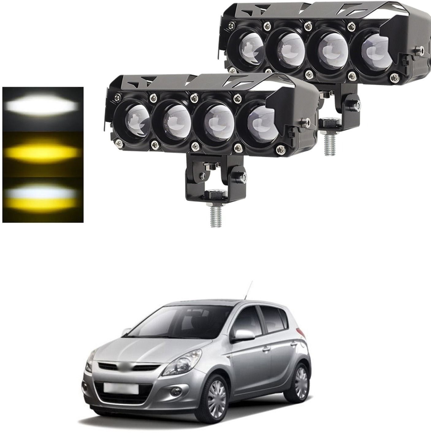Universal 5 inch LED Driving Fog Lights 120W White and Amber LED Projector sg276 Car Fancy Lights-image-28
