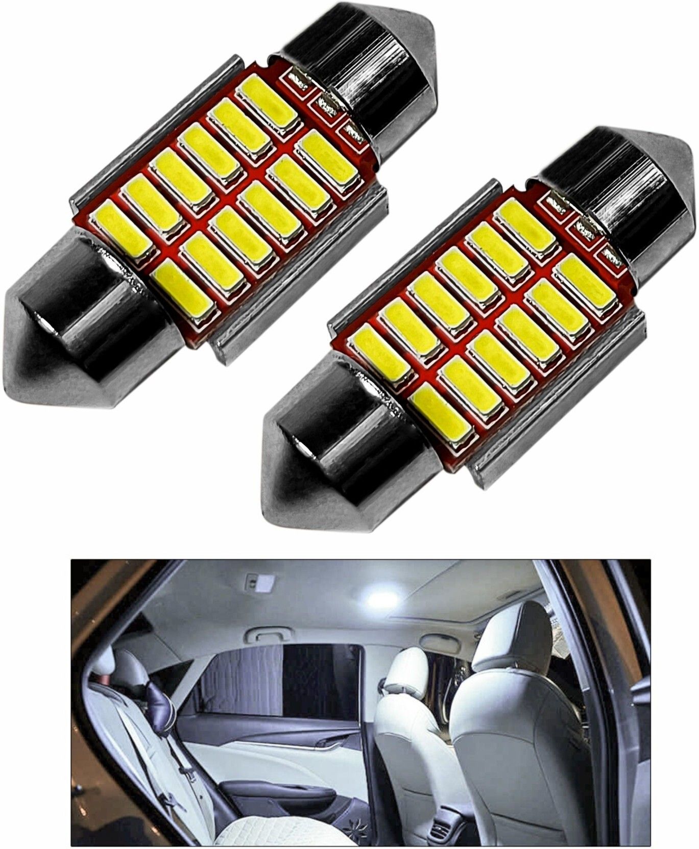 Car Styling 12 SMD Car Led Interior Lamp (Set Of 2) Car Fancy Lights