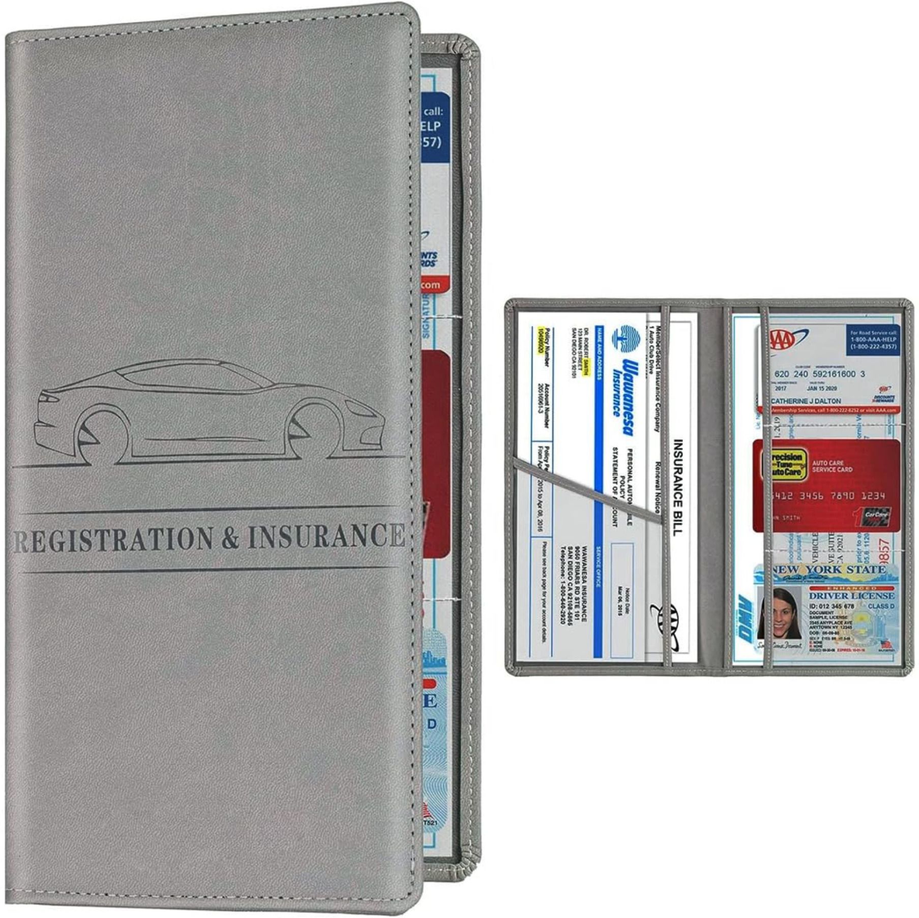 jannyro Car Registration and Insurance Card Holder, Vehicle License Document Organizer Car Glove Box-picture-14