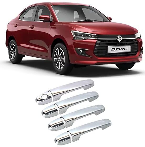 Chrome Door Handle COVER for dzire 2024 onwards Car Grab Handle Cover