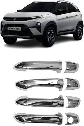 Catch Cover Door Handle Cover CHROME with Sensor Hole FOR NEXON 2023 Car Grab Handle Cover-image-42