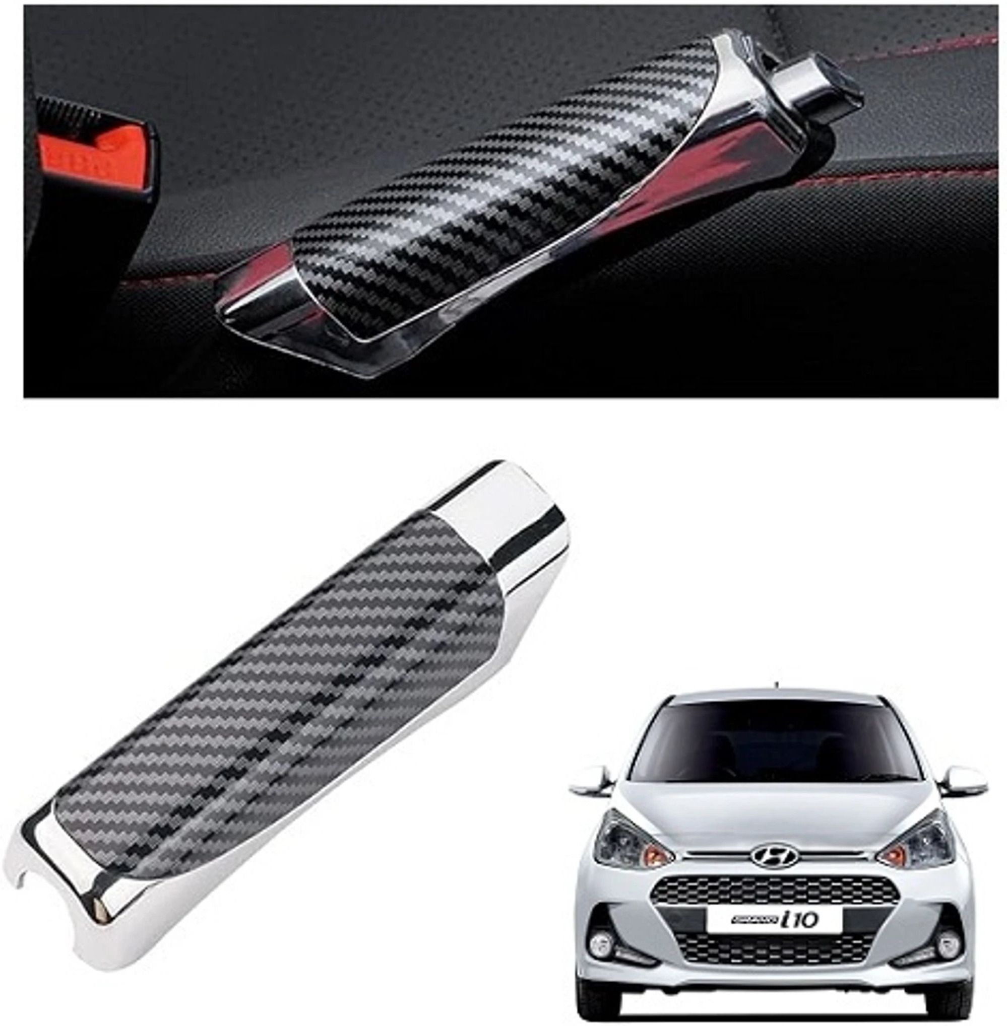 alpinezo Universal Plastic Car Handbrake Grip Cover For All Cars (Black) -136 Car Handbrake Grip-picture-24