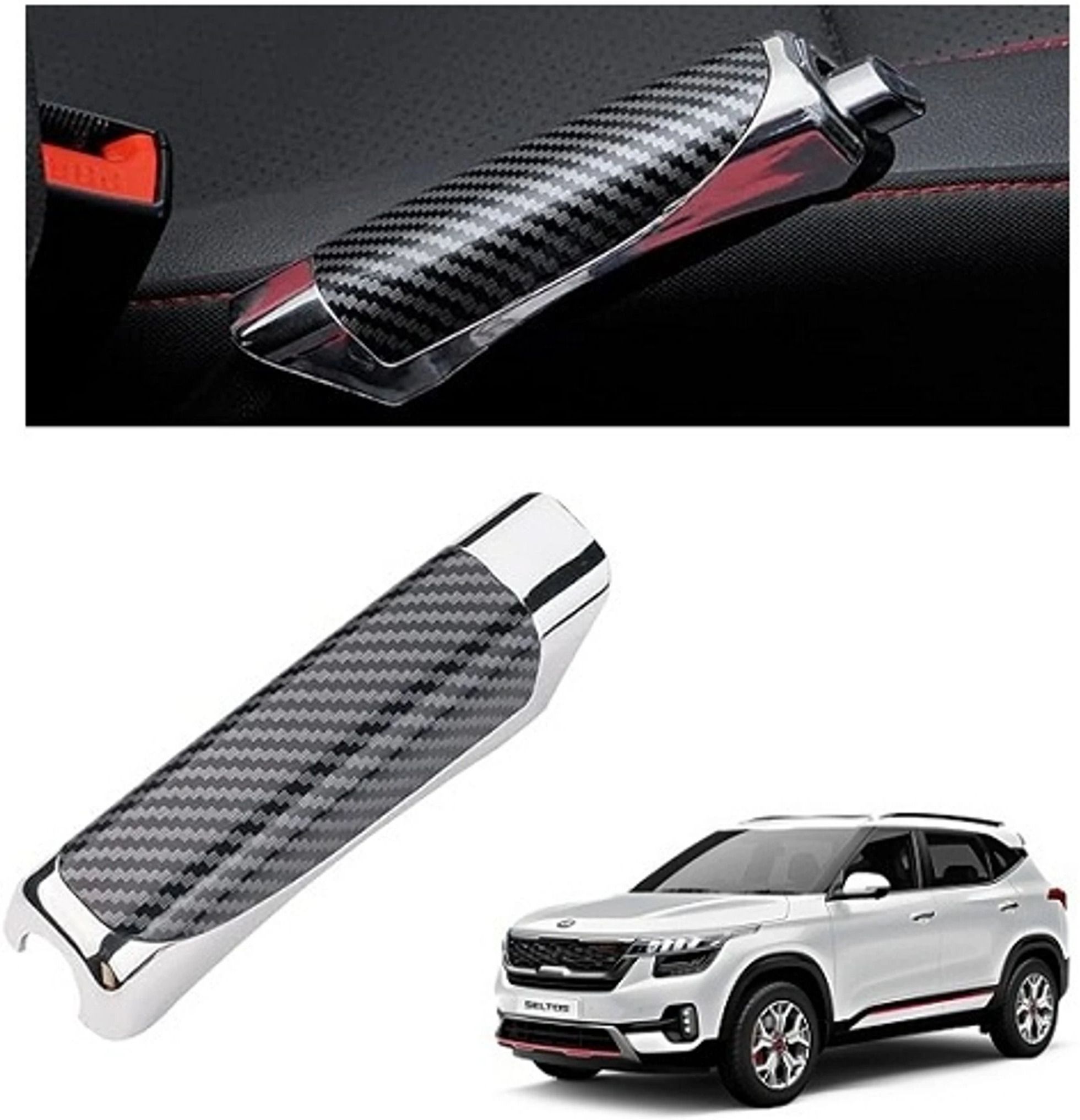 alpinezo Universal Plastic Car Handbrake Grip Cover For All Cars (Black) -154 Car Handbrake Grip-picture-25