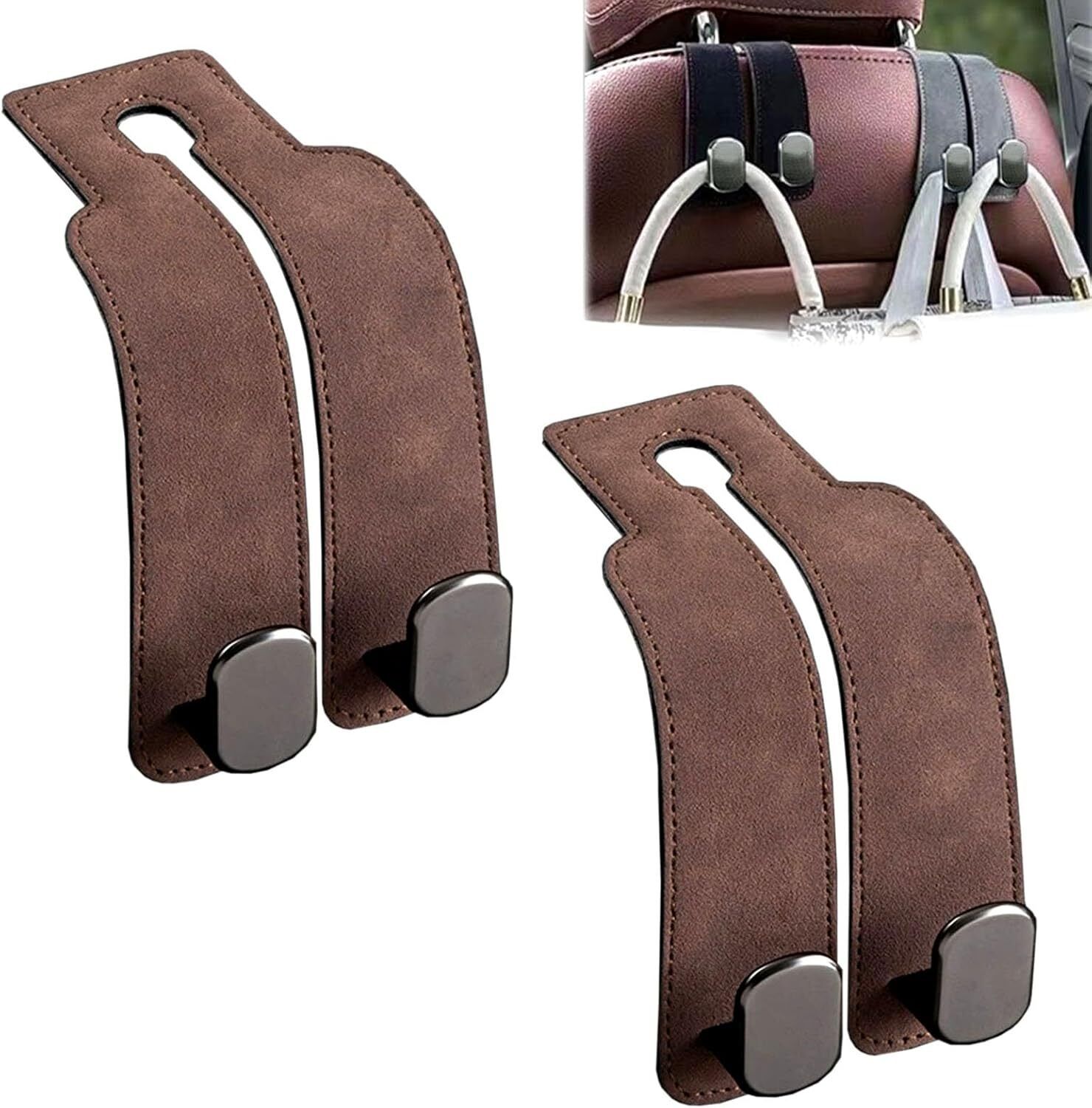 clefairy Car Seat Headrest Hooks, Purse Hook for Cars, Leather Automotive Seat Hook Car Side Seat Catcher-picture-13