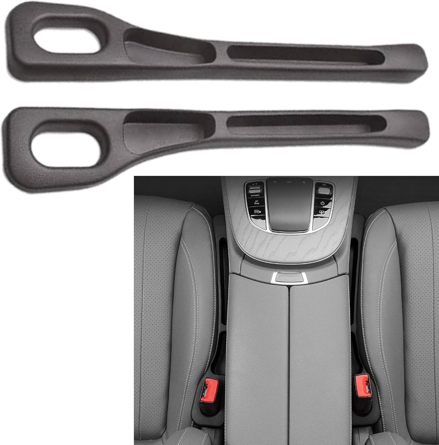 Car Seat Gap Filler Universal PU Leather Crevice Plug Pad Auto Space Blocker 2Pc Car Multi Pocket-image-33