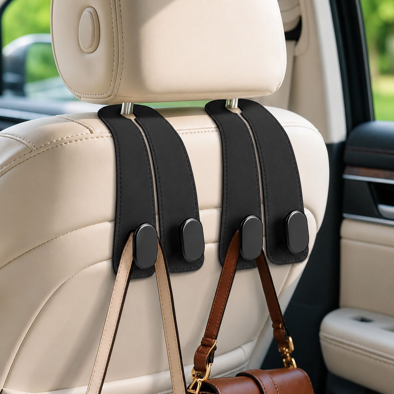 Car Seat Headrest Hook - Car Seat Headrest Hook Universal Car Purse Hook (2pcs) Car Storage Bag-image-34