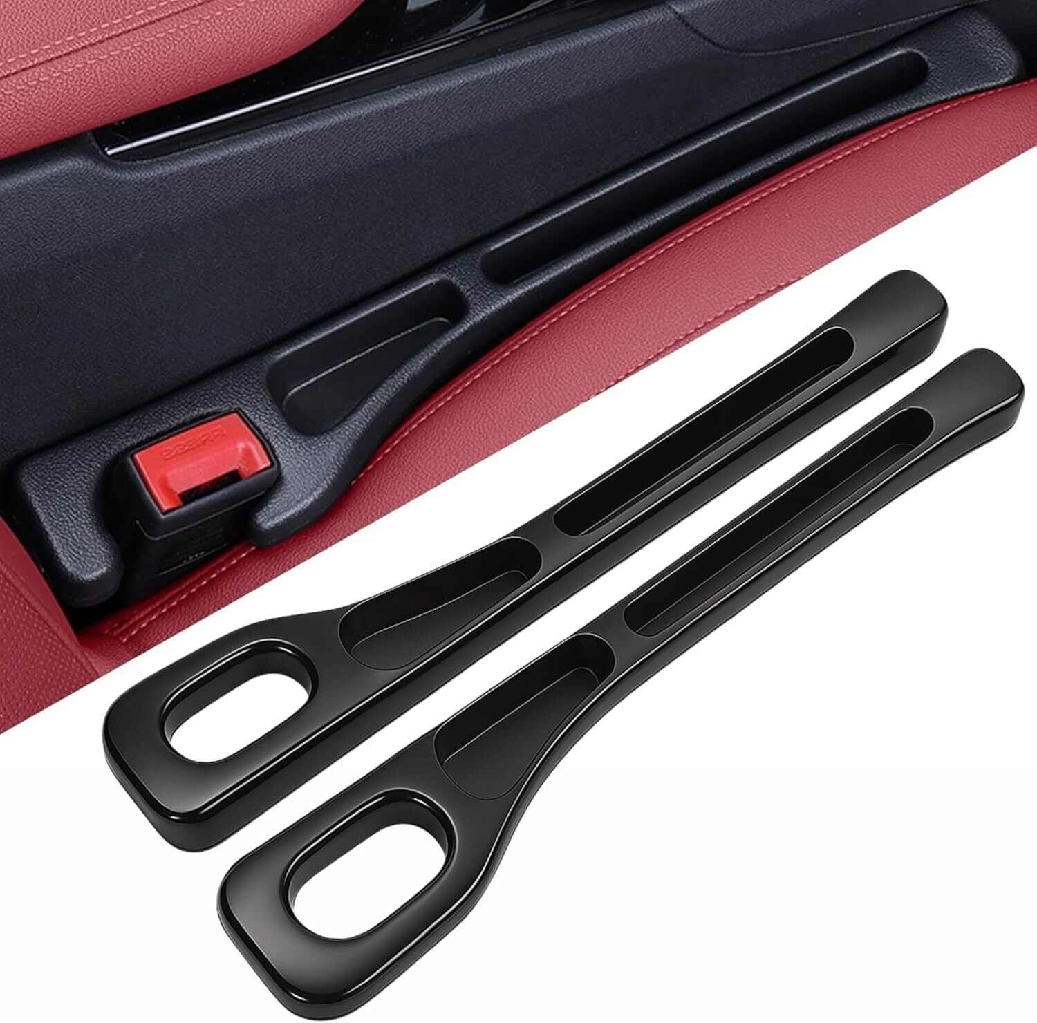 rerat enterprise Car Seat Gap Filler Organizer 2PCS Console Side Storage Pocket Anti Slip Car Box Car Multi Pocket-picture-13
