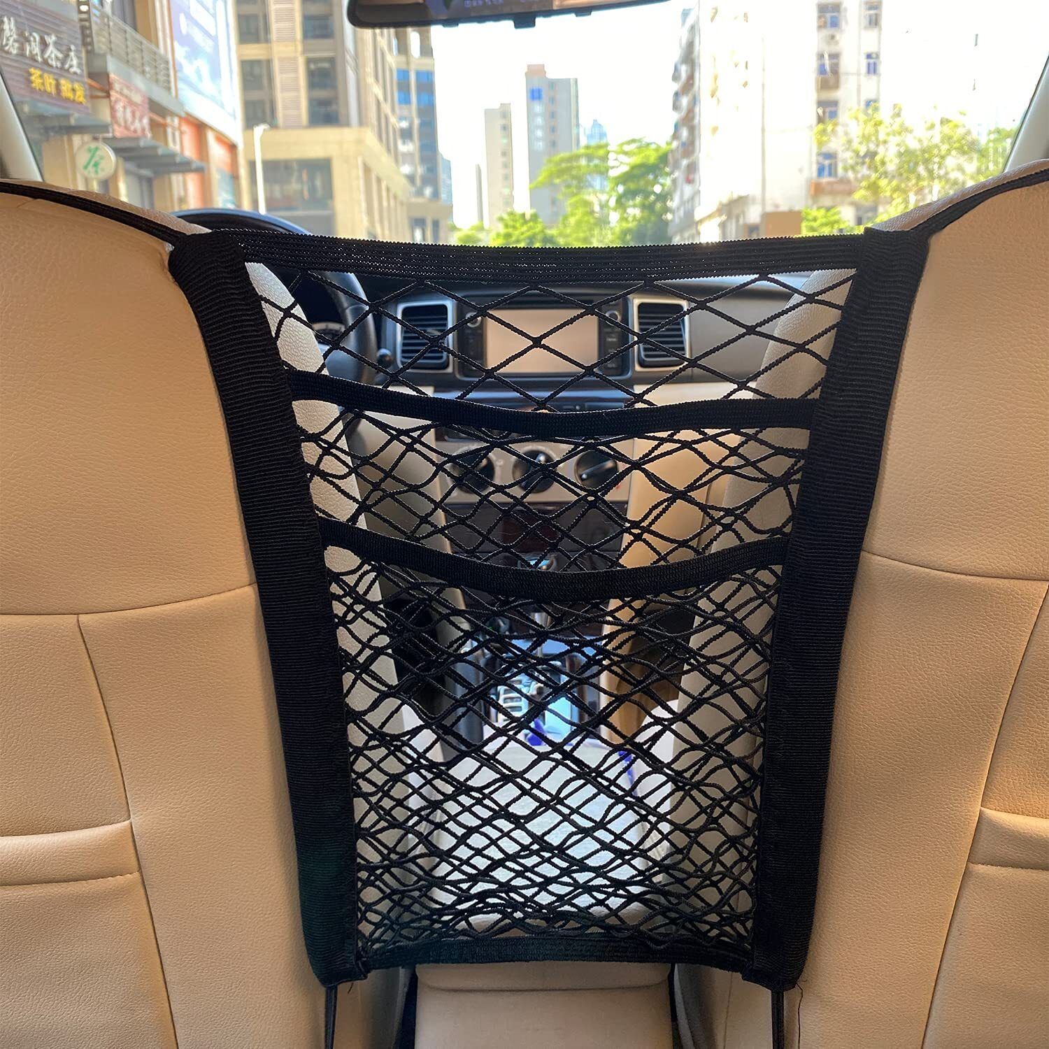 Car Netting Bag,Driver Storage Netting Pouch,Automotive Seat Back Organizers Car Side Seat Catcher-image-7
