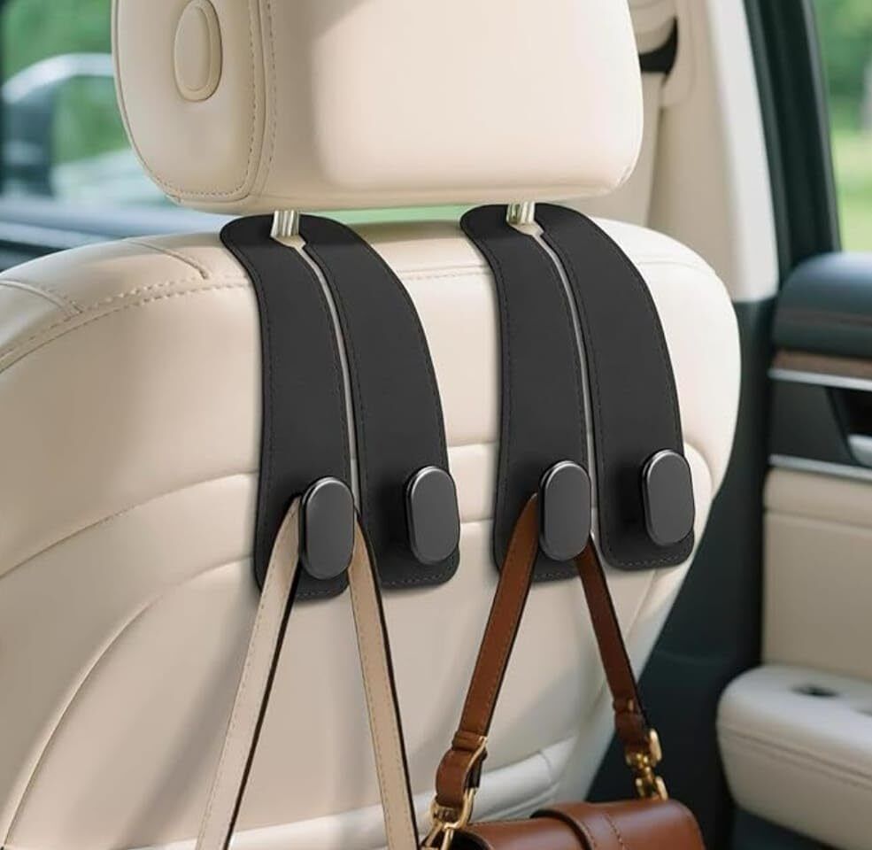 Car Headrest Hook Leather Bag Holder for Handbags Grocery and Storage Car Side Seat Catcher-image-31