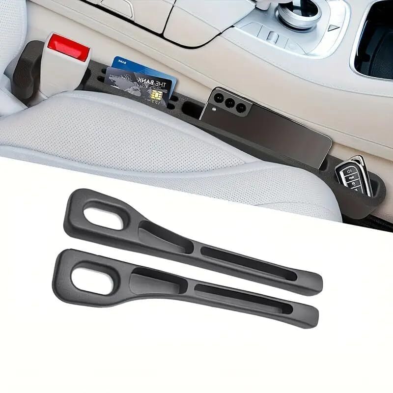 Car Seat Gap Filler PU Leather Universal Console Drop Stop Plug Pads 2 Piece Set Car Multi Pocket-image-17