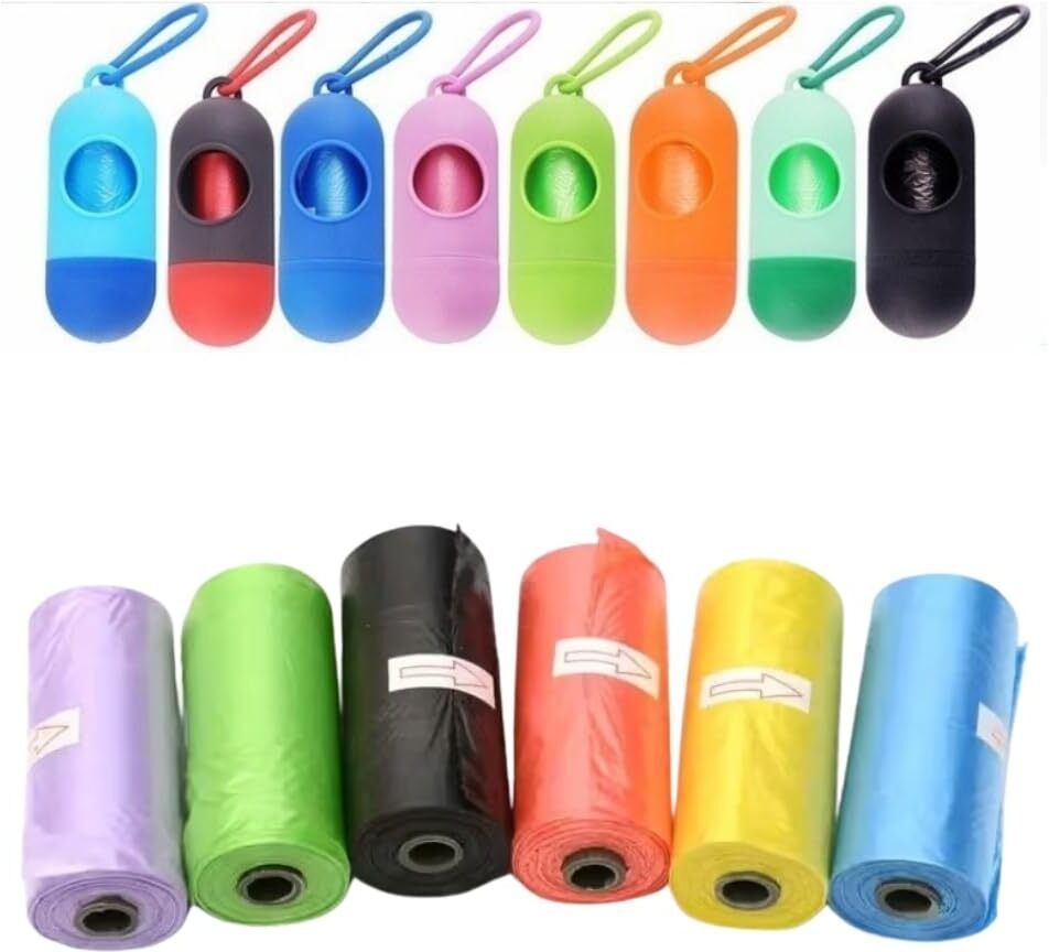 elvoro Disposable Diaper Bags with Dispenser((6 Roll + 1 Case)(Multicolor) Disposable Diaper Bags with Dispenser-picture-48