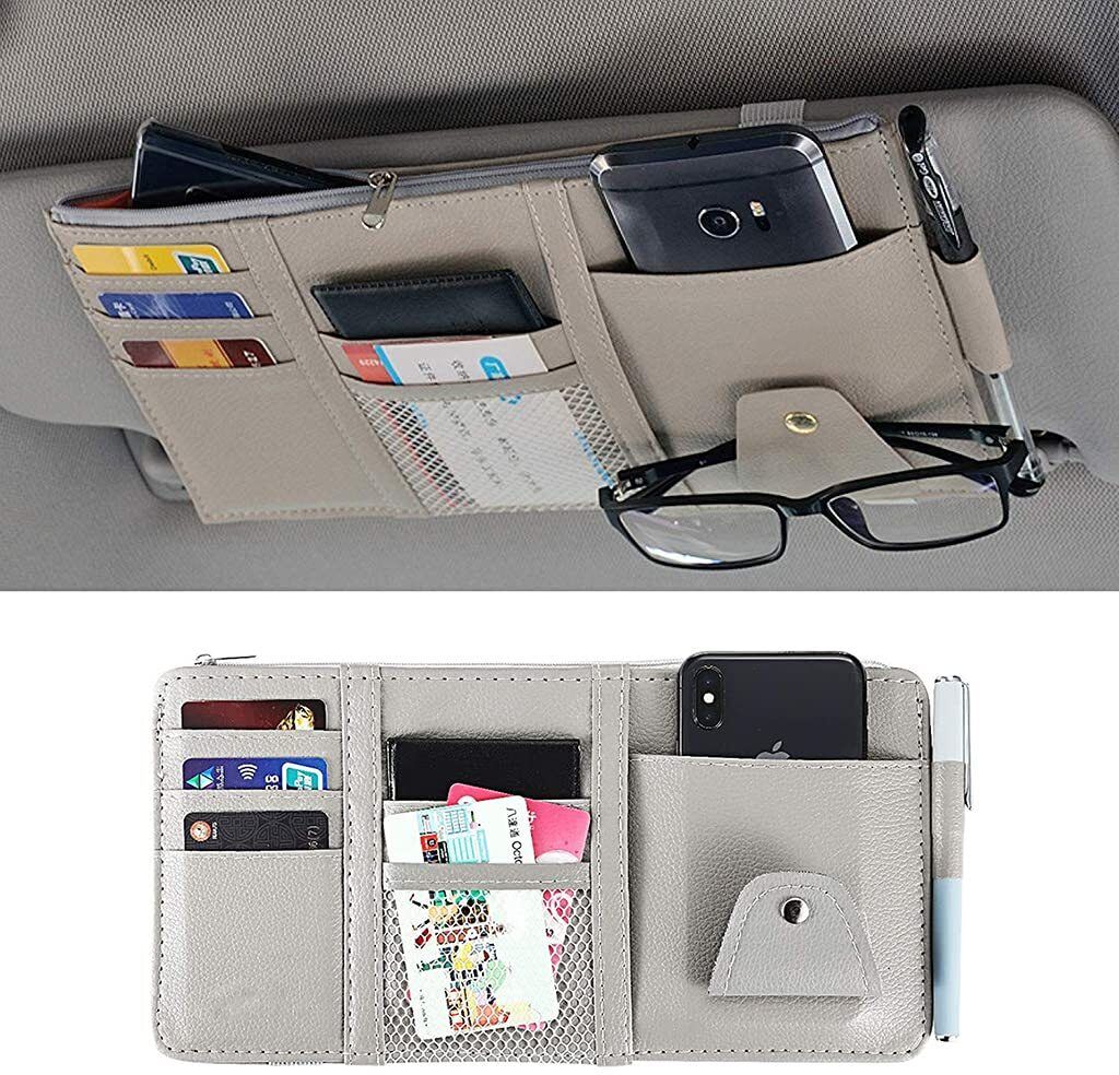Car Sun Visor Sunglasses Card Document Multi Pocket Storage Organizer Car Multi Pocket