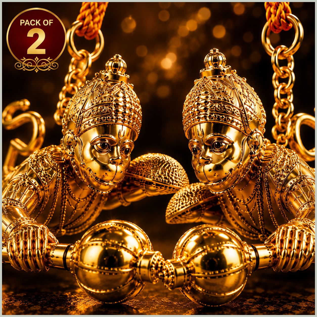 airsoft Gold Plated Flying Bajrangbali Statue Decorative Hanging Decor Gift Housewarming Car Hanging Ornament-picture-3