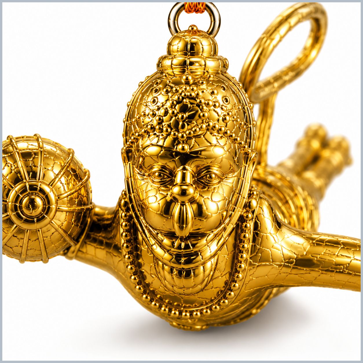 airsoft Flying Bajrangbali Statue Gold Pendant Hanging Ornament For Car Interior Deco Car Hanging Ornament-picture-2