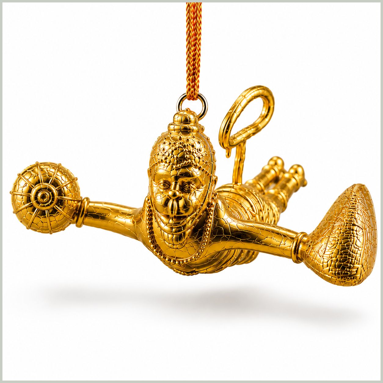 airsoft Golden Pawanputra Hanuman Ji Car Rear View Mirror Hanging with Sanjeevani Parvat Car Hanging Ornament-picture-10