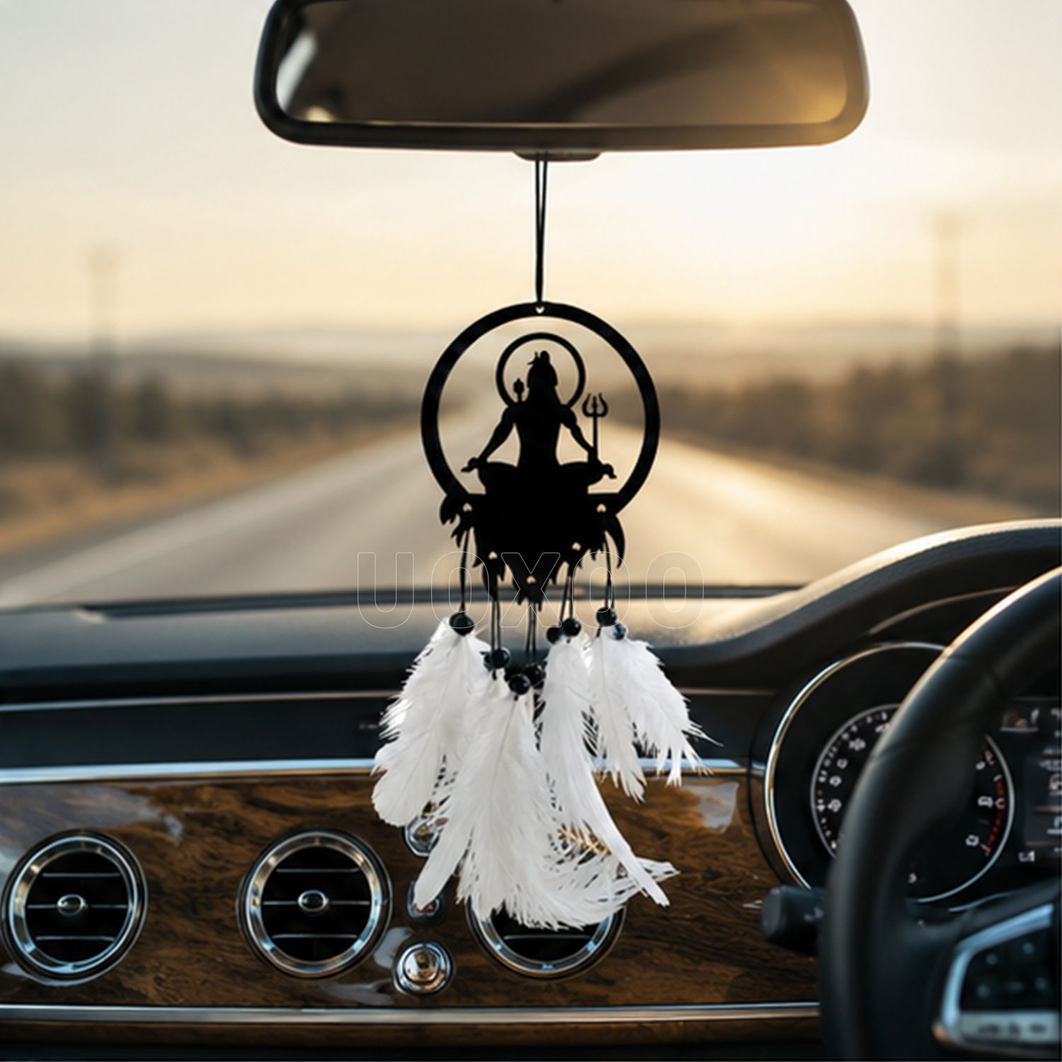Spiritual Shiva Car Rear View Mirror Hanging Ornament Feather Car Decor Car Hanging Ornament-image-32