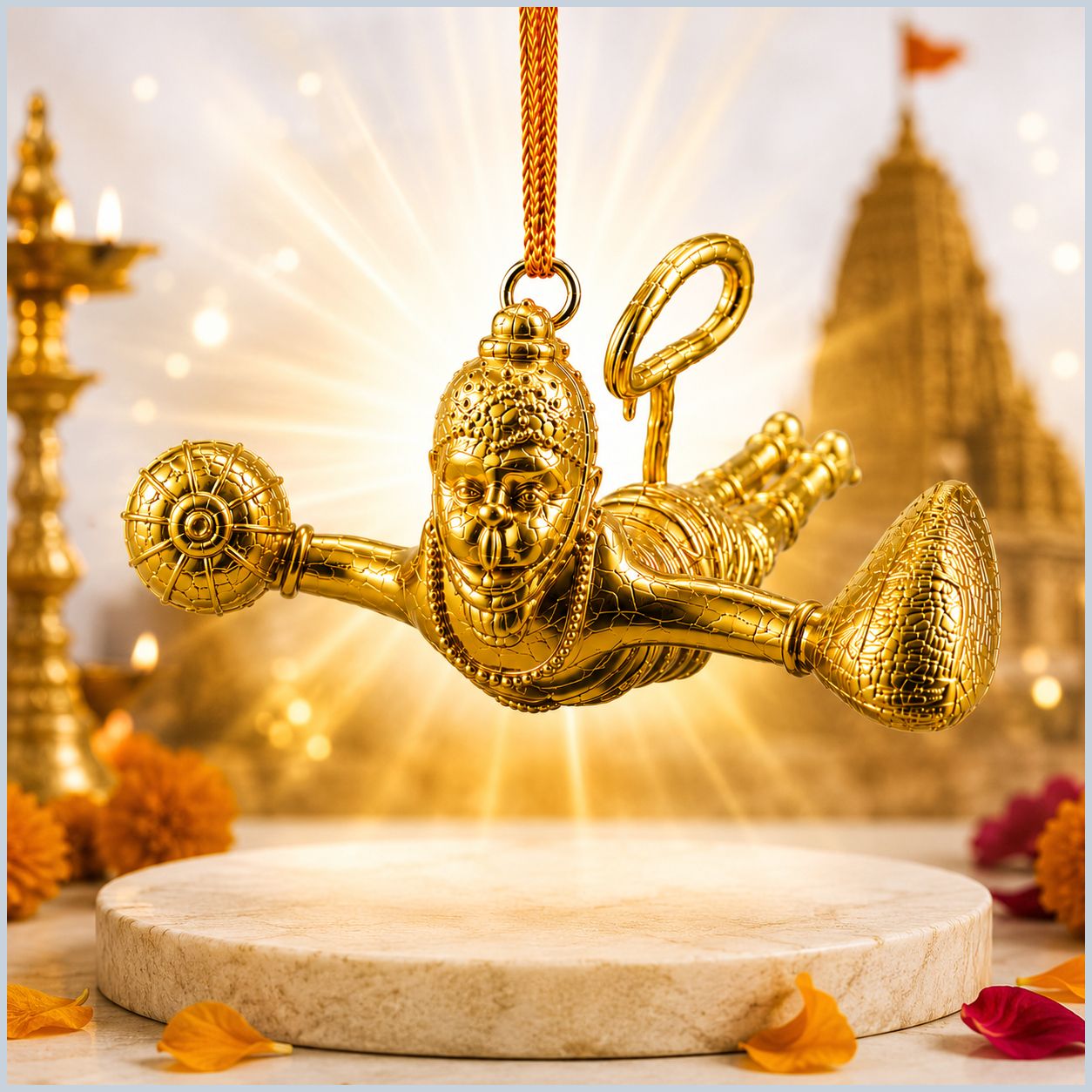 airsoft Bajrangbali with Sanjeevani Parvat Car Interior Hanging Decor for Vehicle Mirror Car Hanging Ornament-picture-7