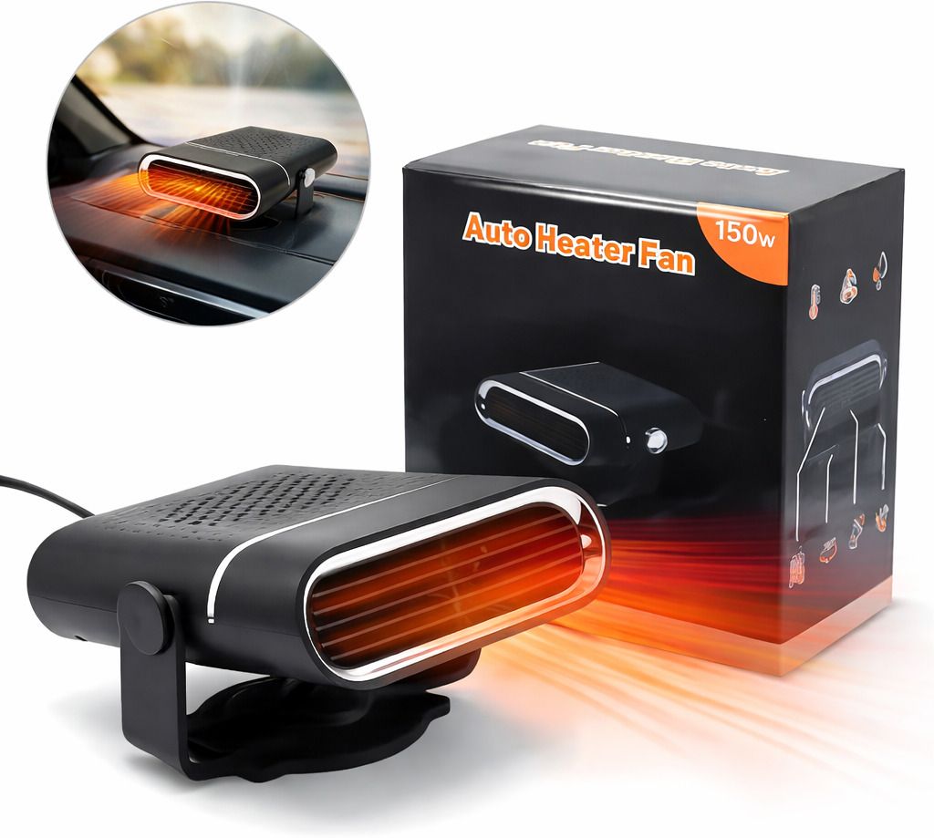 2 in 1 Car Heater & Cooling Fan 12V | Windshield Defogger & Air Blower Car Heater Unit