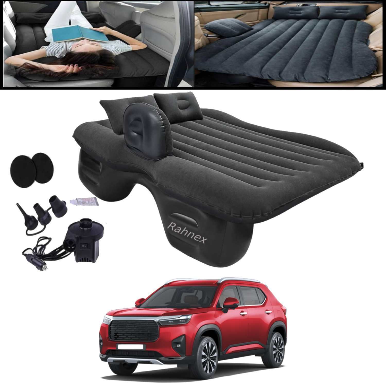 Car Bed Mattress Inflatable Back Seat Air Bed with Pump Black for Elevate 2024 Car Inflatable Bed-image-23
