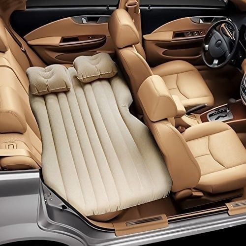 wexsa Portable Inflatable Car Air Mattress with Electric Pump & Pillows (Beige) Universal Car Travel Inflatable Air Mattress with Electric Pump & Pillows Car Inflatable Bed-picture-41