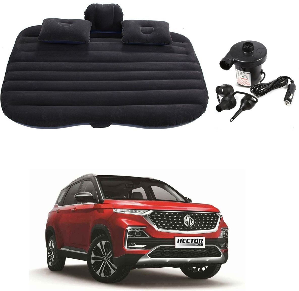 oshotto Car Travel Inflatable Bed Mattress with Two Air Pillows For MG Hector Car Inflatable Bed-picture-11