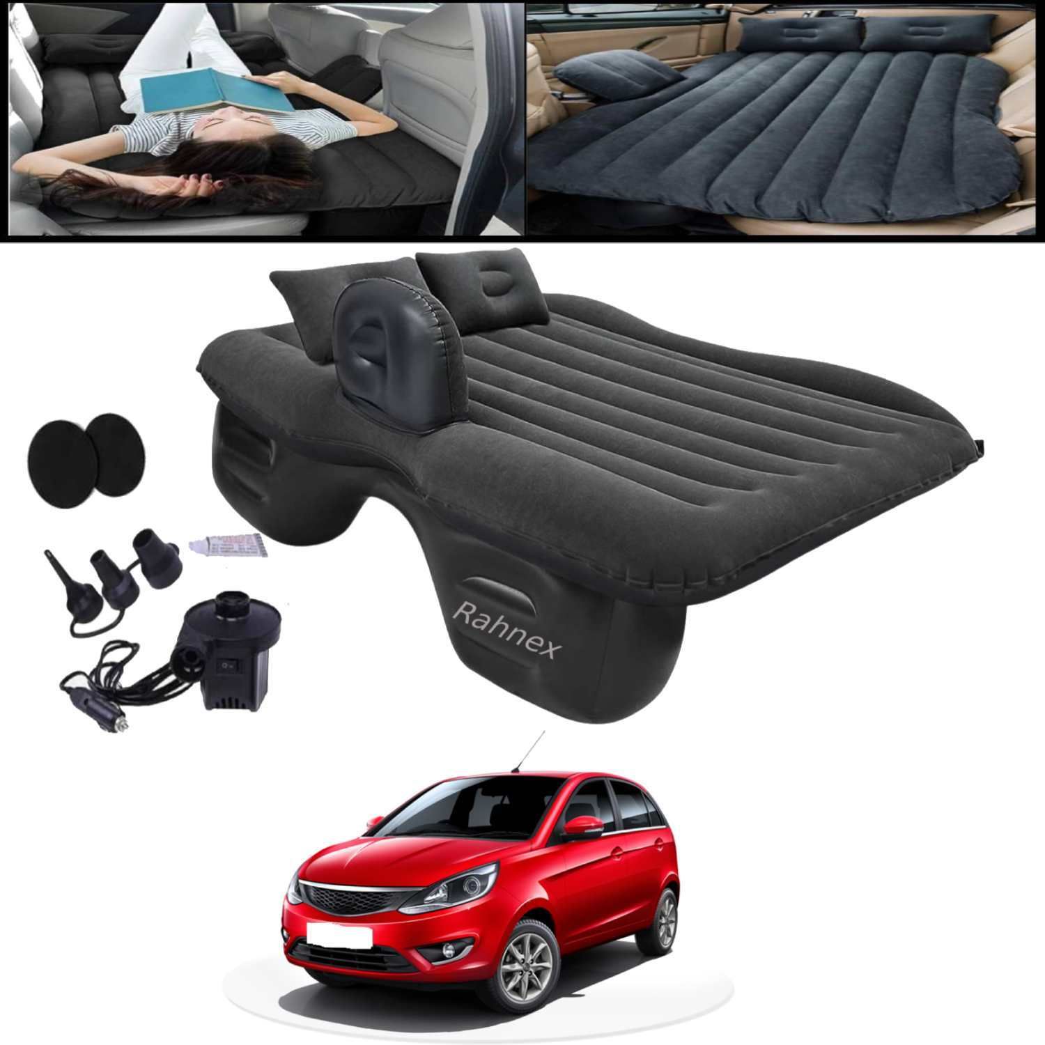 rahnex Car Bed Mattress Inflatable Back Seat Air Bed with Pump Black for Bolt 2018 Universal Inflatable Car Bed Mattress Back Seat Air Bed Black-48 Car Inflatable Bed-picture-11