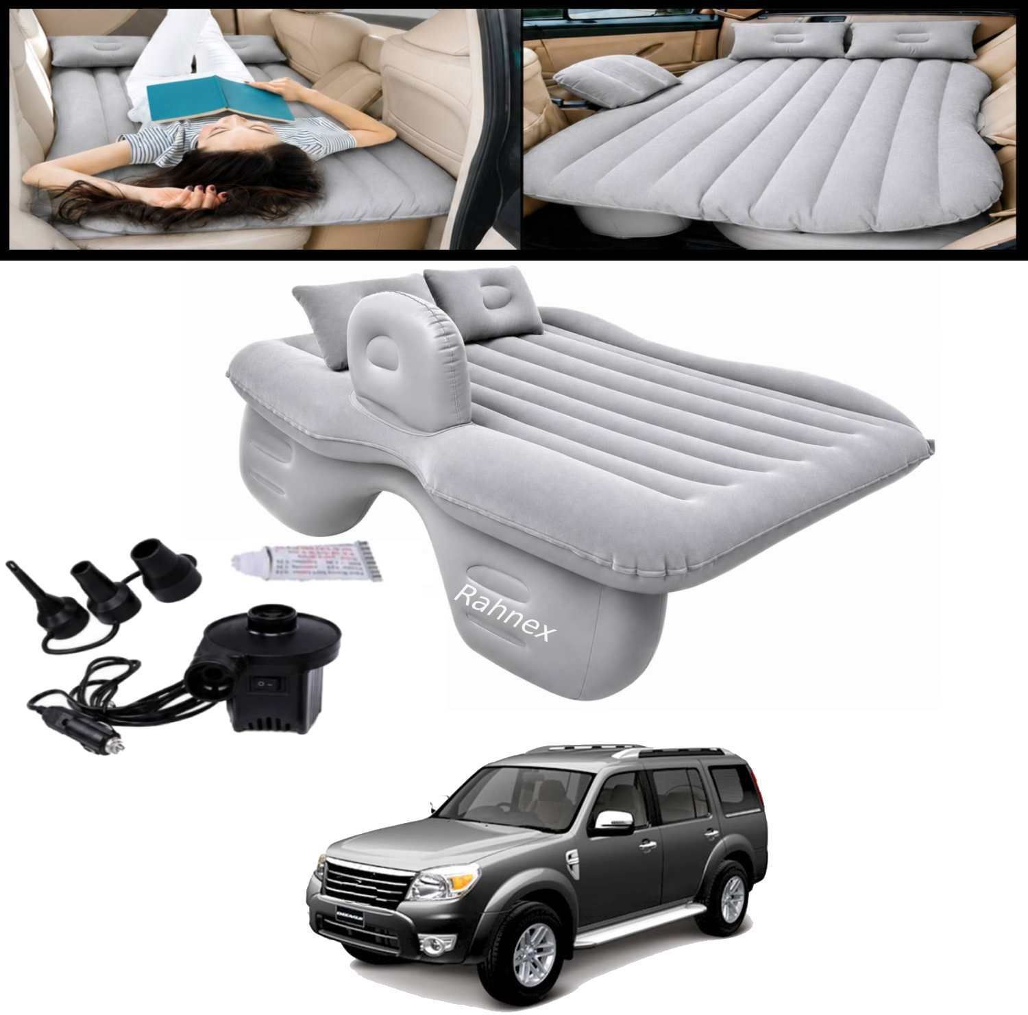 Car Bed Mattress Inflatable Back Seat Air Bed with Pump Silver for Endeavour2010 Universal Inflatable Car Bed Mattress Back Seat Air Bed Silver-100 Car Inflatable Bed-image-33
