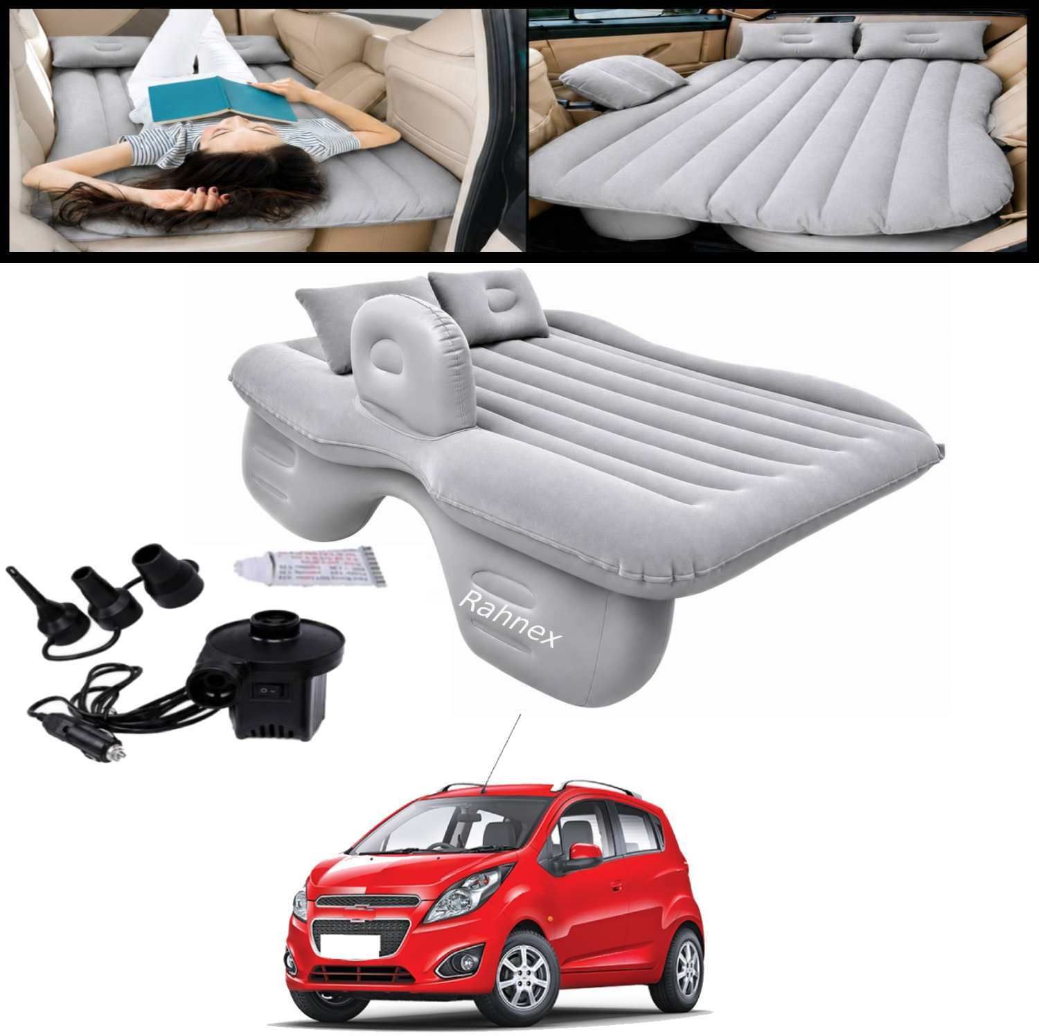 Car Bed Mattress Inflatable Back Seat Air Bed with Pump Silver for Beat 2010 Universal Inflatable Car Bed Mattress Back Seat Air Bed Silver-33 Car Inflatable Bed-image-41