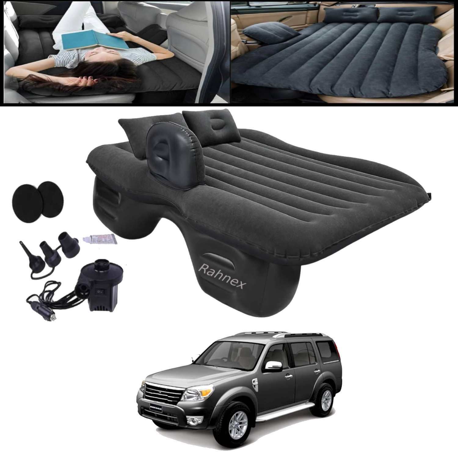 Car Bed Mattress Inflatable Back Seat Air Bed with Pump for Endeavour 2010 Universal Inflatable Car Bed Mattress Back Seat Air Bed Black-100 Car Inflatable Bed-image-11