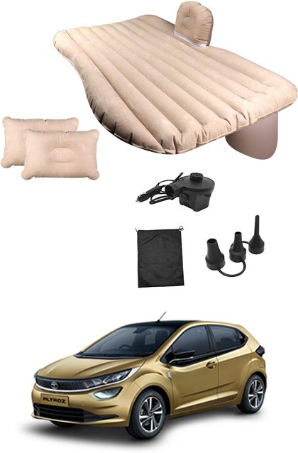 maties Car Air Inflatable Car Bed Mattress Airbed Overnighter For14 Tourism Outdoor Camping Swimming Pool for Tata Altroz Beige Color Car Inflatable Bed-picture-29