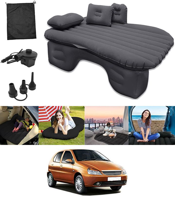 abjd Travel Black Inflatable Car Bed/Two Pillows/Pump For Indica Tata 2004 Premium Finish & Waterproof Car Inflatable Bed-picture-17