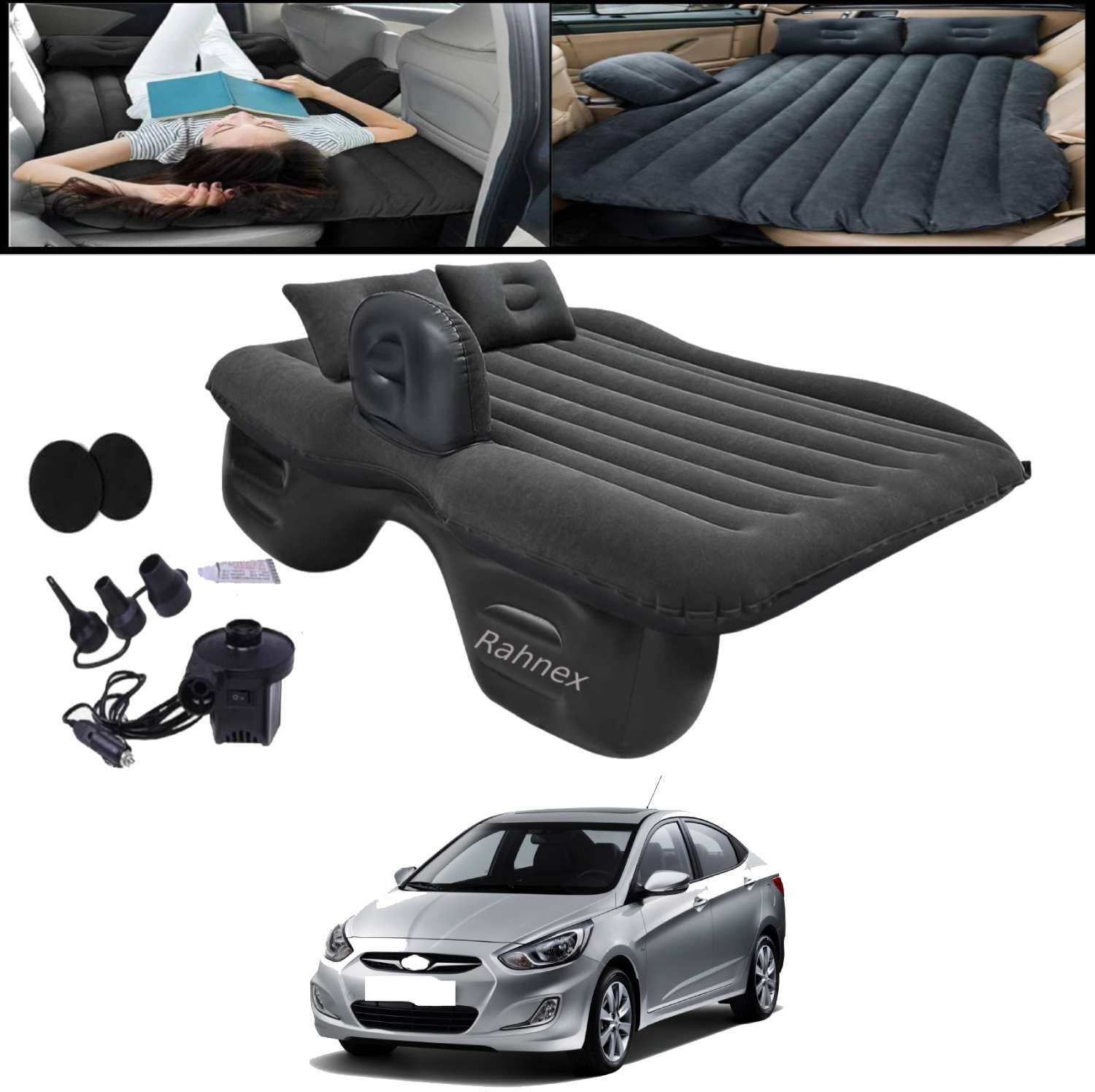 Car Bed Mattress Inflatable Back Seat Air Bed with Pump Black for Accent 2010 Universal Inflatable Car Bed Mattress Back Seat Air Bed Black-02 Car Inflatable Bed-image-39