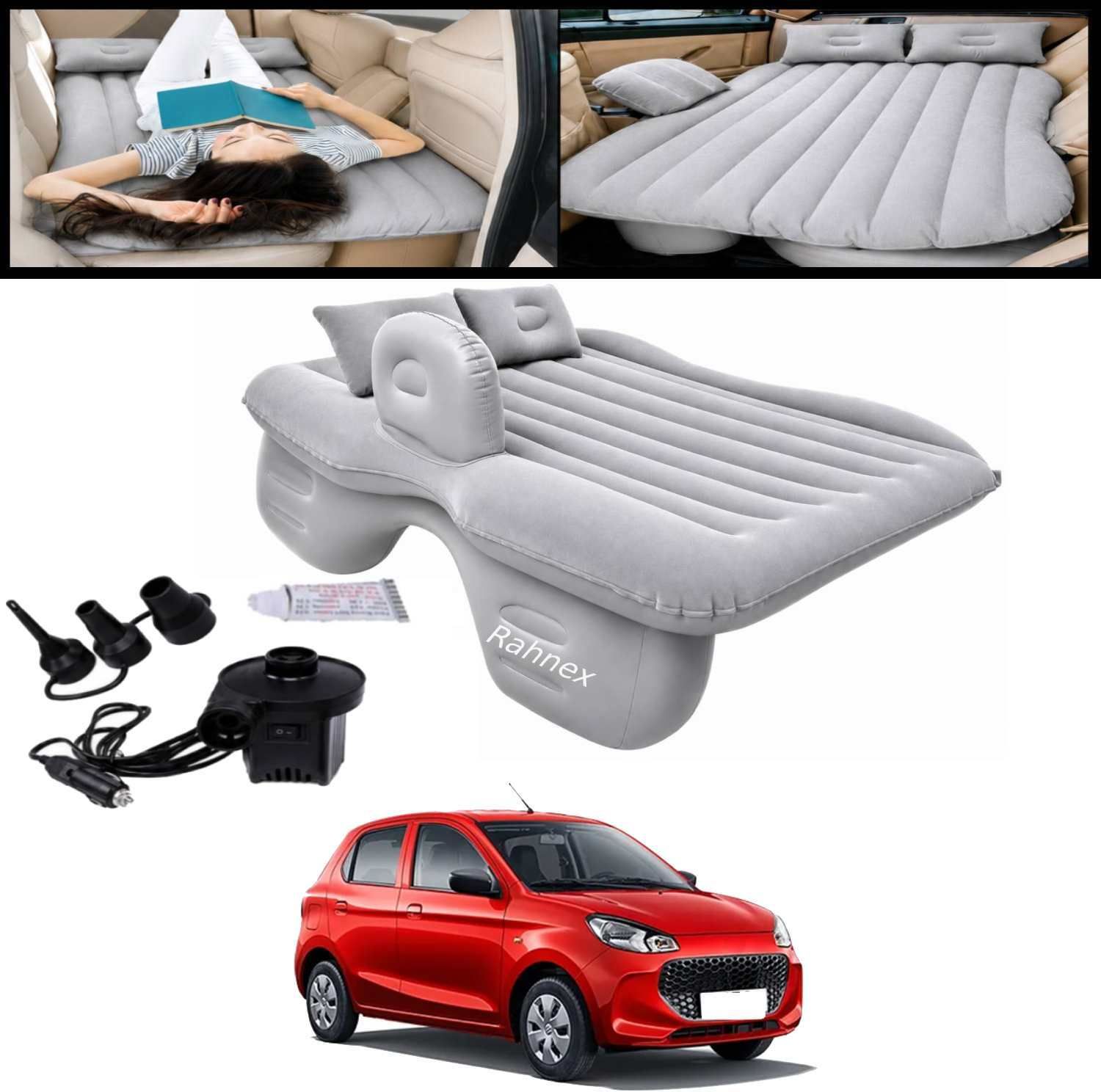 Car Bed Mattress Inflatable Back Seat Air Bed with Pump Silver for Alto 2010 Universal Inflatable Car Bed Mattress Back Seat Air Bed Silver-10 Car Inflatable Bed-image-44
