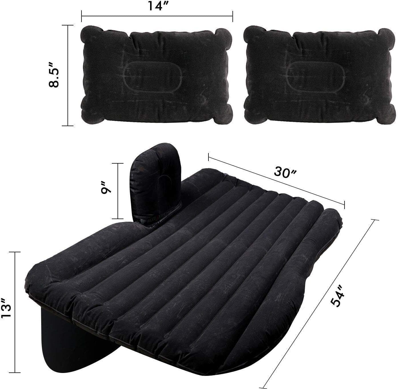 Black Car Back Seat Inflatable Bed with Air Pump and Two Travel Pillows Car Inflatable Bed-image-48