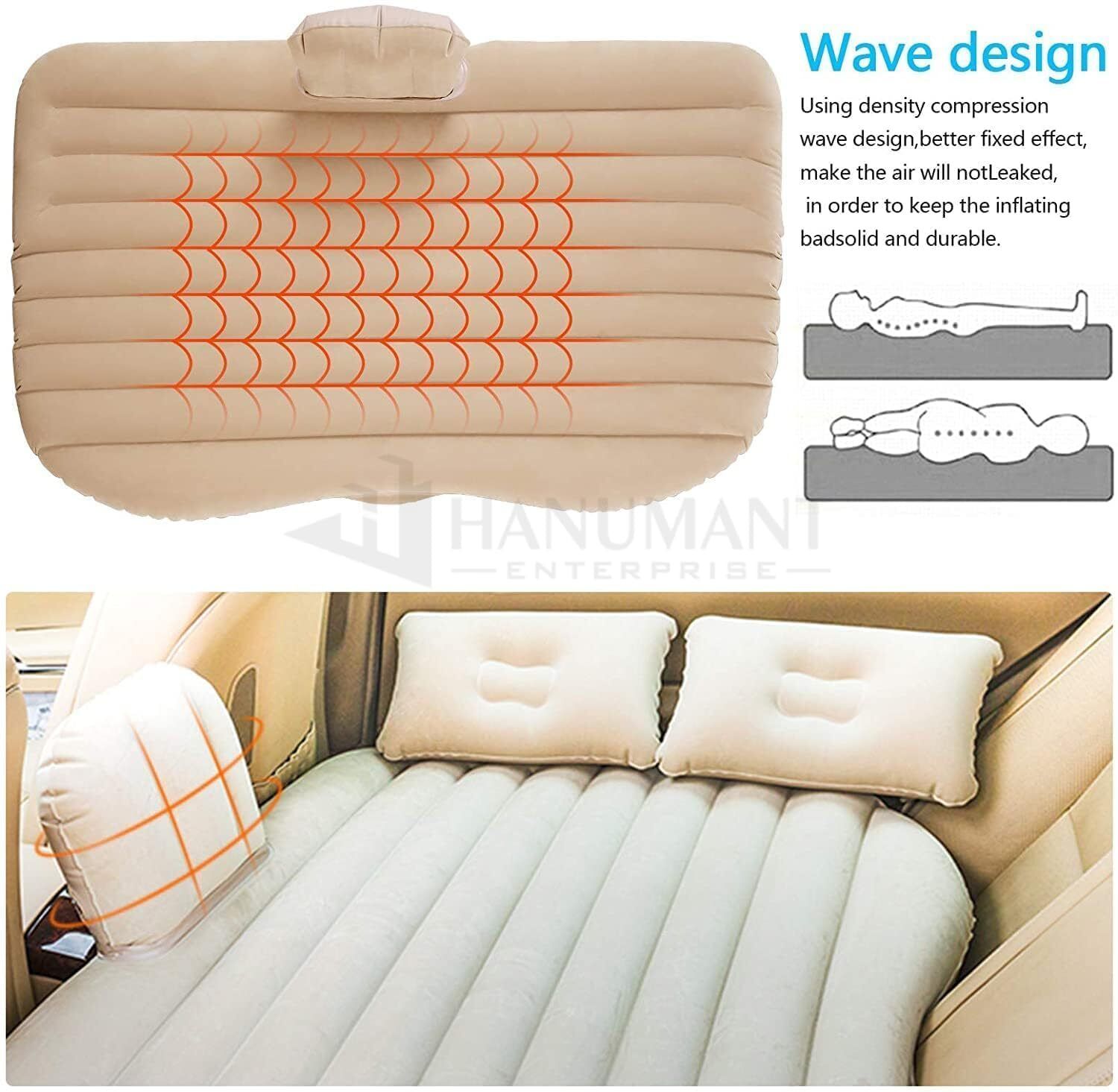 viraan Grey Portable Car Air Mattress with Pump and Two Air Pillows for Travel Car Inflatable Bed-picture-20