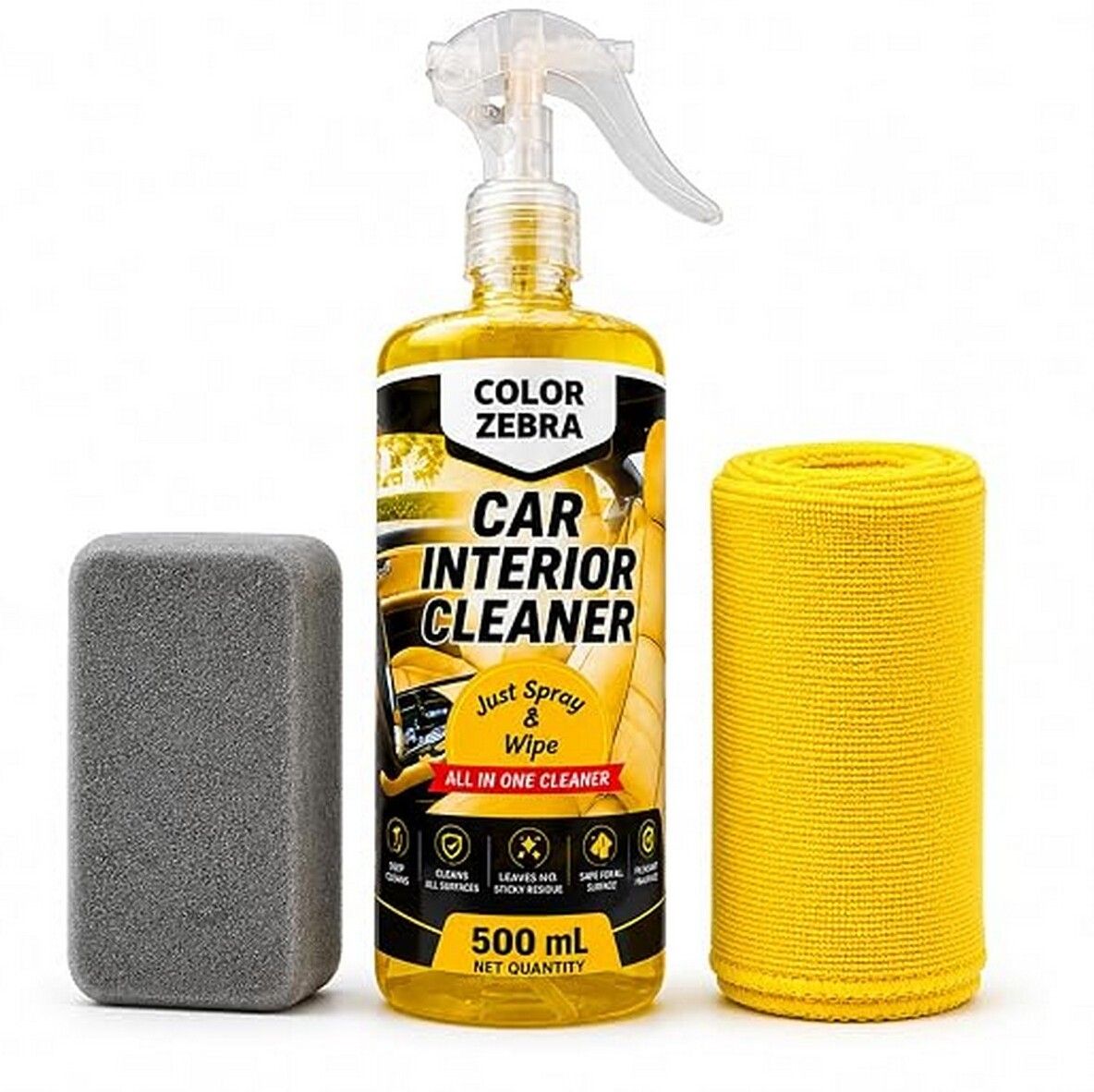 color zebra Car Interior Cleaner 500 mL (Kit) | Deep Interior Cleaning Combo-picture-26