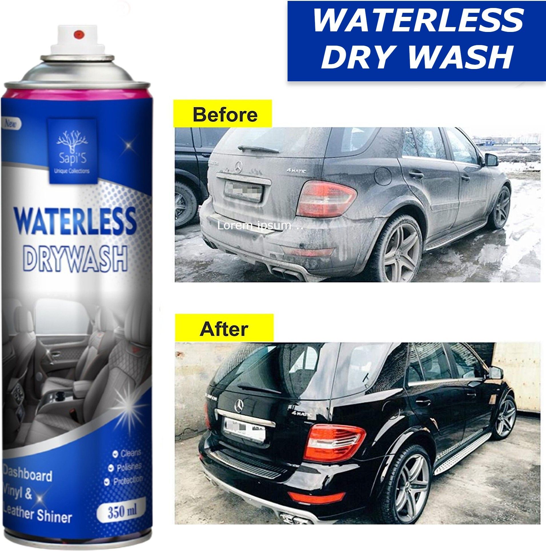 sapi's Concentrate RAW Xtreme CX Carnauba Wax Rinseless/Waterless Auto Wash Waterless Dry Car Wash ConcentrateRinseless/Waterless Wash Concentrate - 350ML Vehicle Interior Cleaner-picture-38
