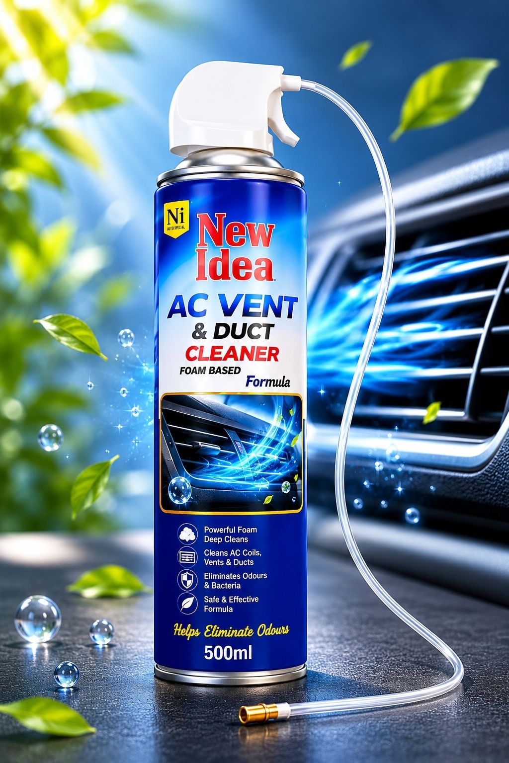 auto good AC Vent & Duct Cleaner Spray 500ml | Odur Eliminator Cleaning Spray AC Vent and duct cleaner foam spray easy to use and handle Vehicle Interior Cleaner-picture-24