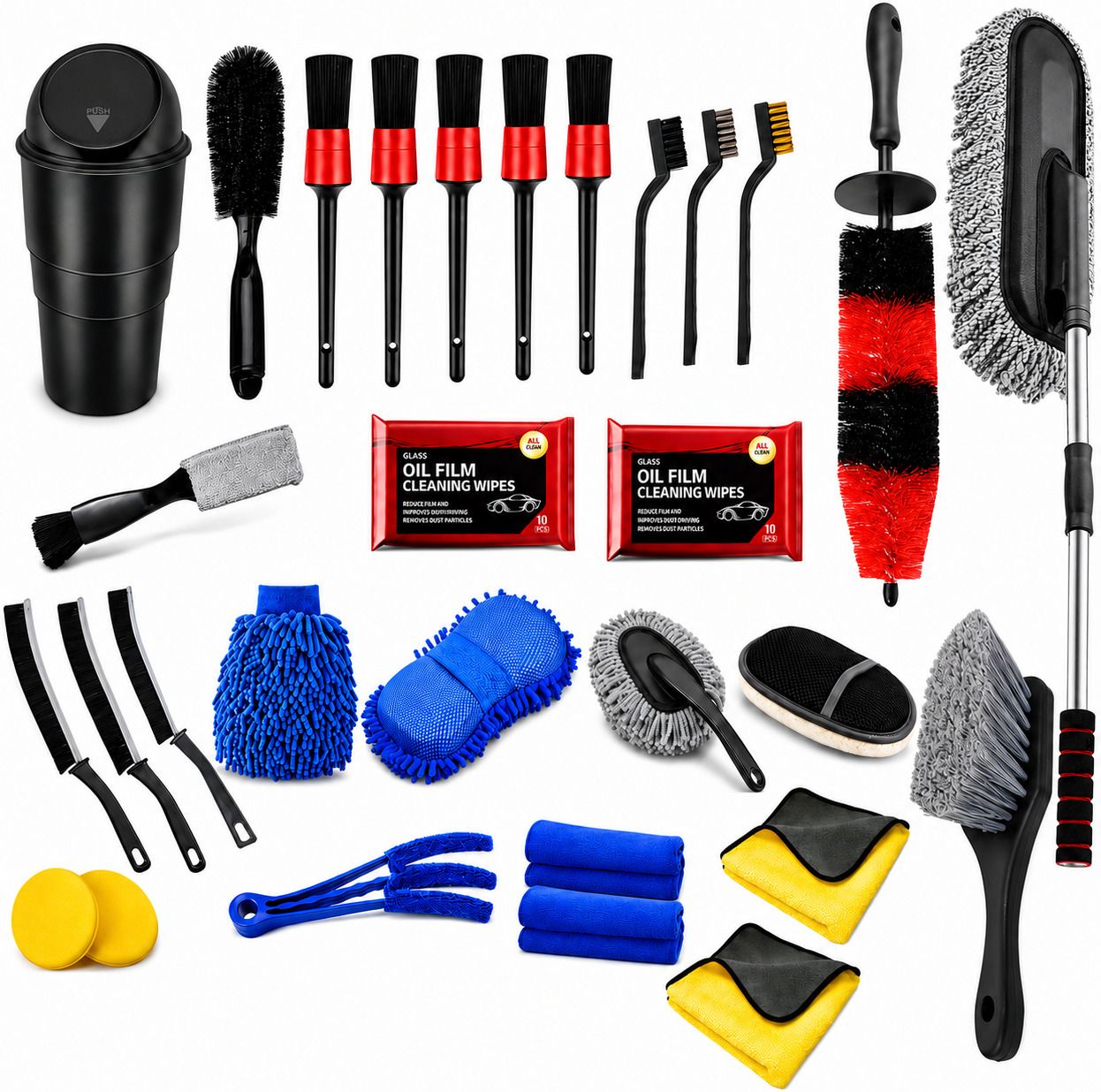 30 Pcs Car Detailing Kit with Brushes & Windshield Cleaner for Cars J6352J86 Vehicle Interior Cleaner-image-7