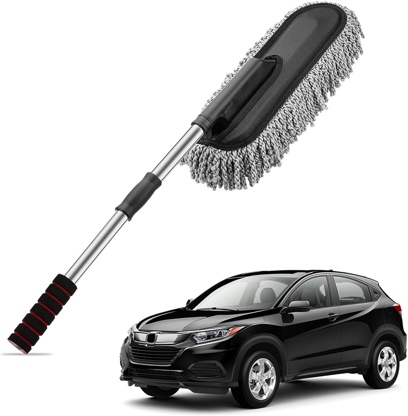 Extendable Car Duster with Long Handle | Removable Microfiber Head | Washable, Scratch-Free & Lint-Free Cleaning Brush for Car, SUV & Bike Vehicle Interior Cleaner-image-48