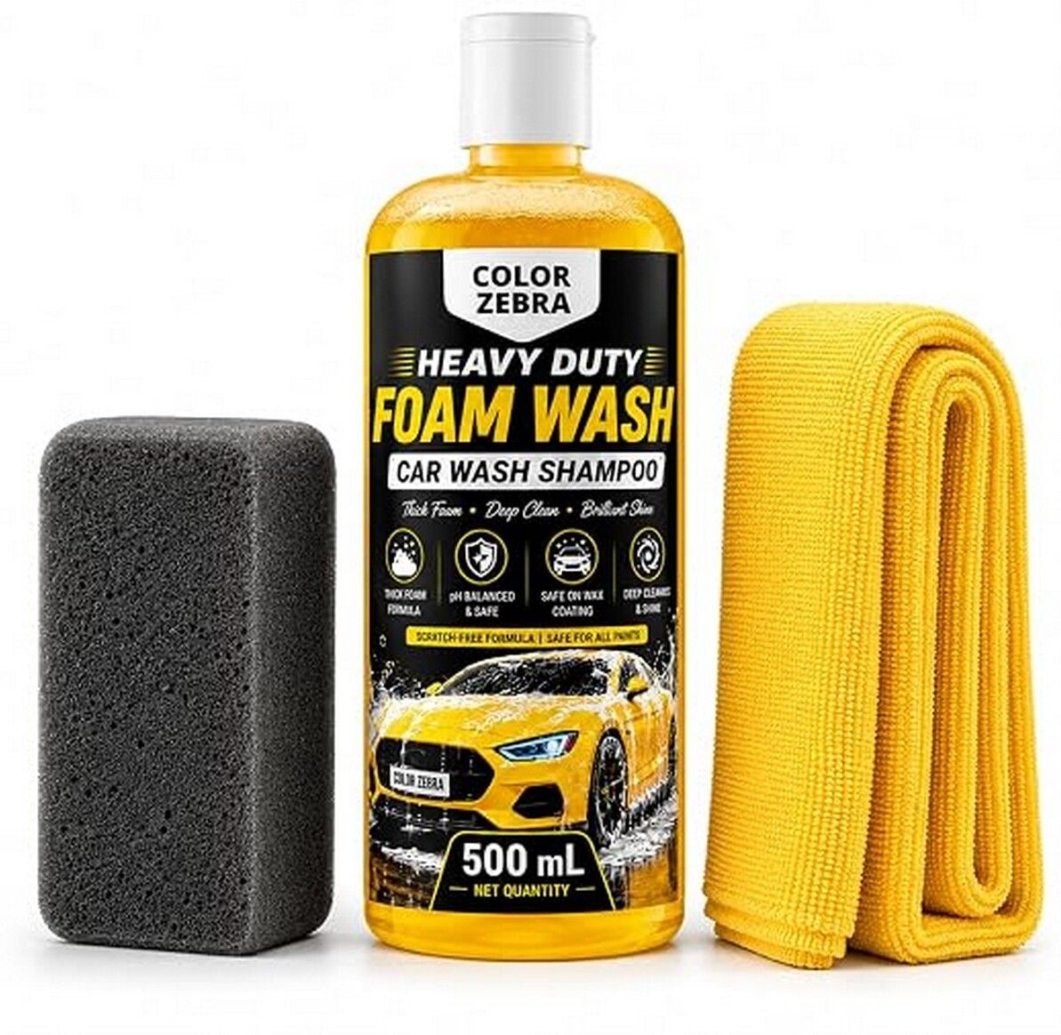 color zebra Heavy Duty Foam Wash Car Shampoo 500 mL Kit) Combo-picture-13