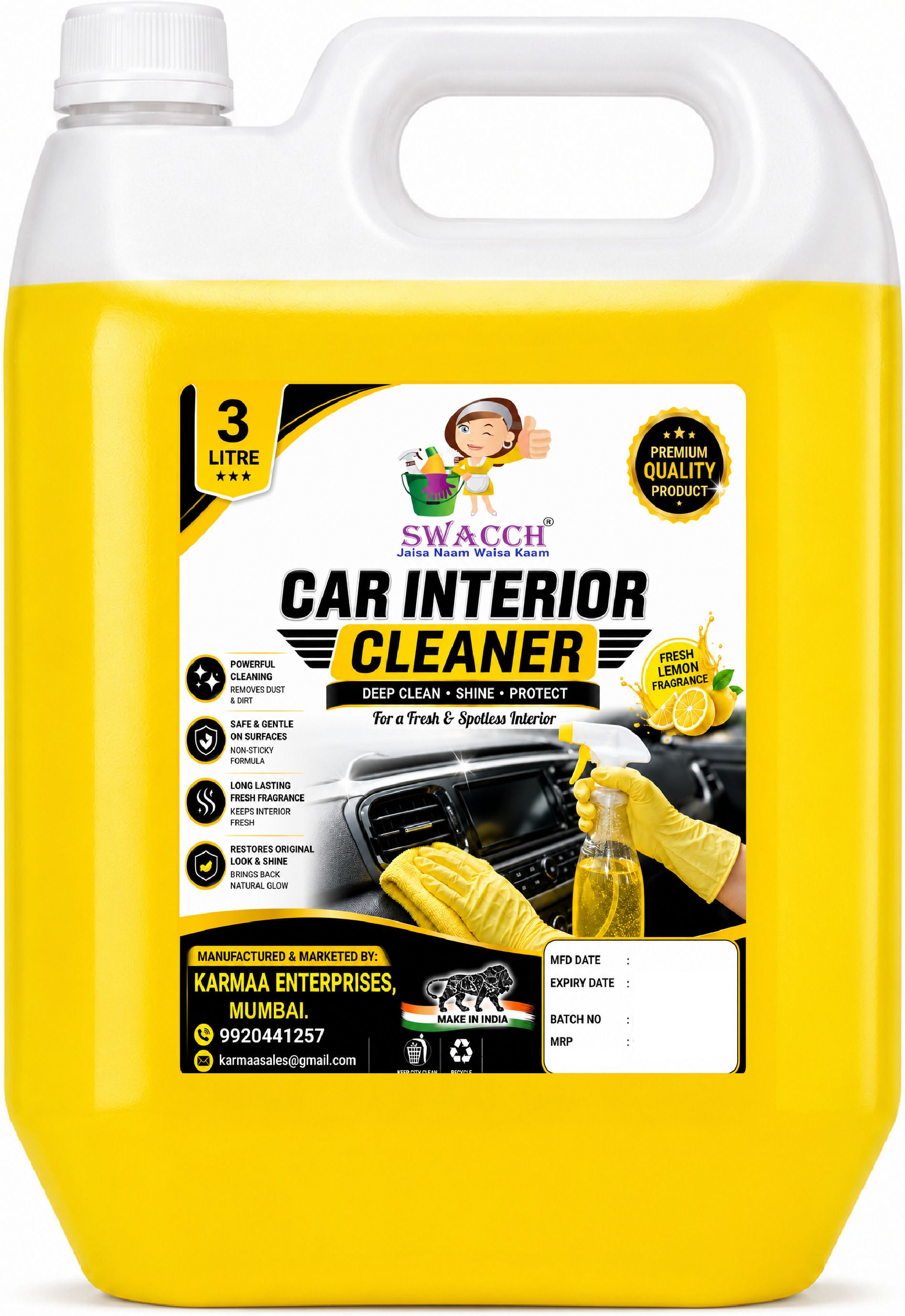 swacch Car Interior Cleaner Car Interior Cleaner For Car Seats and Interiors Removes Stains Vehicle Interior Cleaner-picture-3
